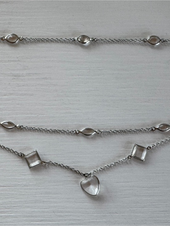 Park Lane Jewelry - Park Lane Silver-Tone Layered Necklace Set with Clear Stones